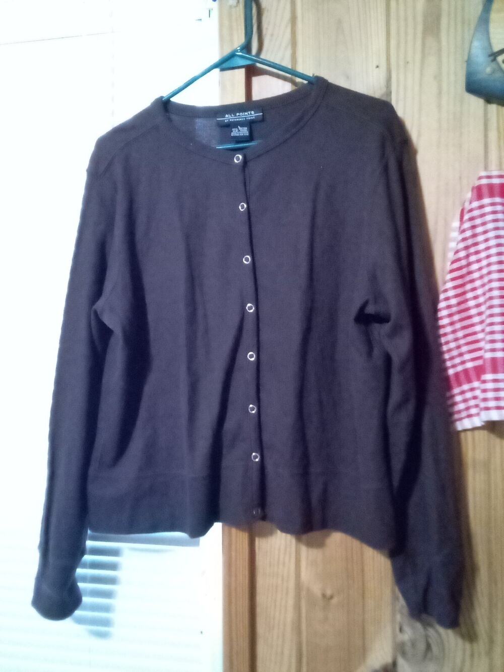 All Points By Reference Point Women's L Brown Cotton Jacket With Snaps